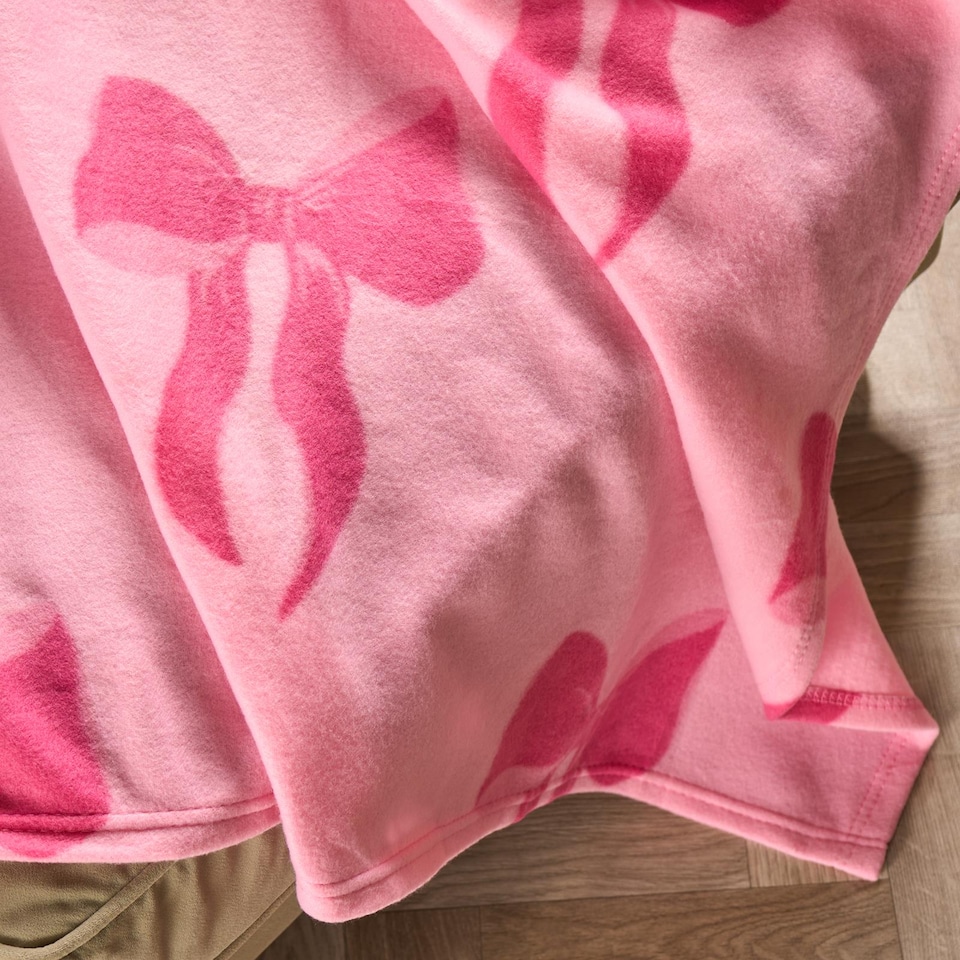 image 1 of OHS Bows Polar Fleece Soft Warm Throw Blanket | Pink | Hot Pink | One Size