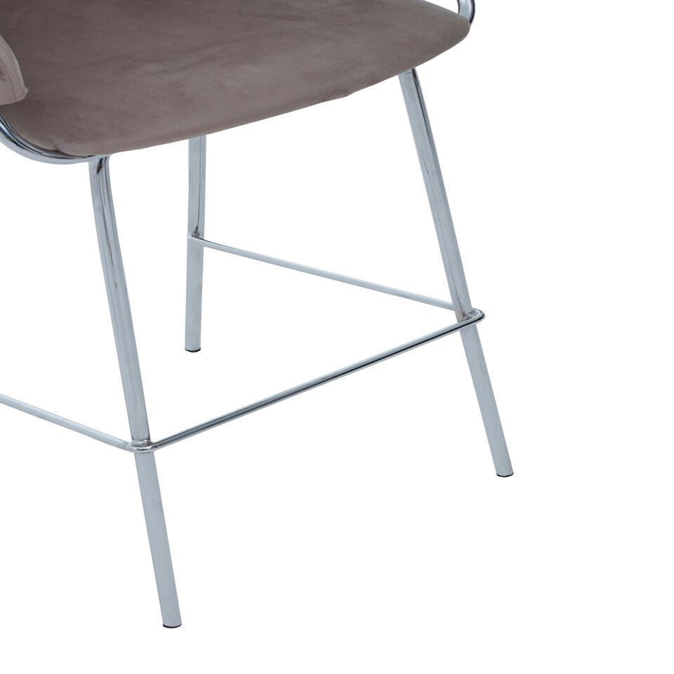 image 1 of Tamzin Mink Velvet Bar Chair Brown