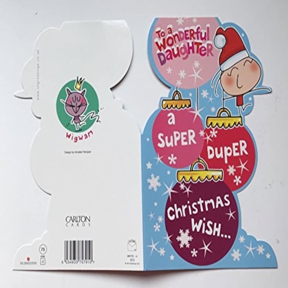 image 1 of To a Wonderful Daughter Super Duper Christmas Humour Die Cut Card
