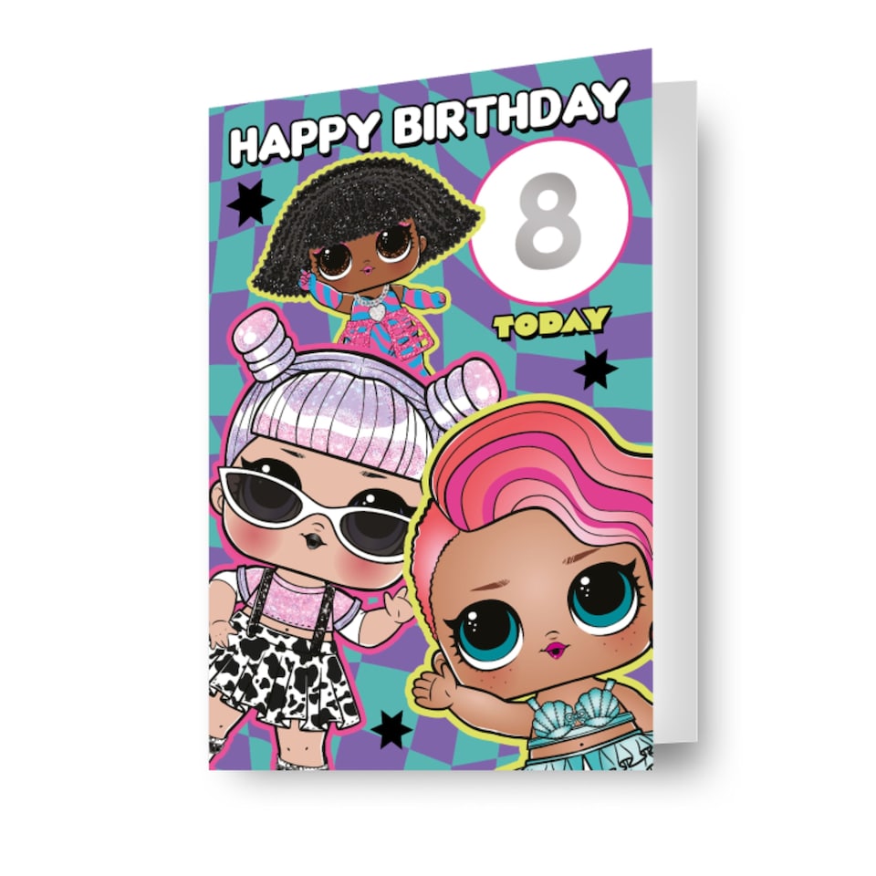 image 1 of LOL Surprise Age Sticker Birthday Card