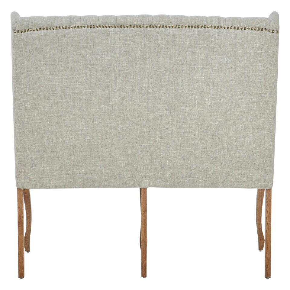 image 1 of Interiors By Premier Elegant 2 Seat Natural Linen Bench, Sleek Dining Bench,Luxe Wooden Bench,Spacious Outdoor Settee Cream