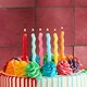 image 2 of Assorted Bright Colour Wavy Birthday Candles - Pack of 12