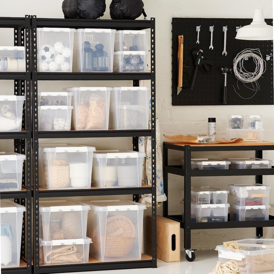 image 1 of SmartStore Different size Storage Box for Home with Clip Lid | Clear | 25L