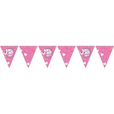 Creative Party It´s A Girl Paper Heart Bunting - Pink/White - One Size