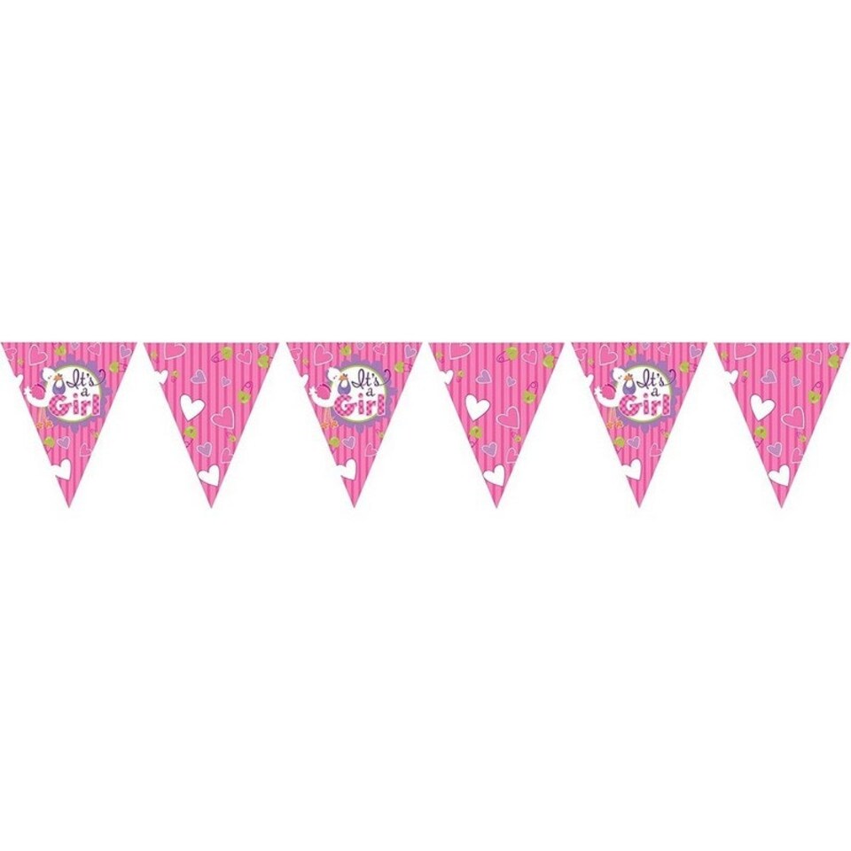 image 1 of Creative Party It´s A Girl Paper Heart Bunting - Pink/White - One Size