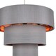 image 8 of First Choice Lighting Set of 2 Staggered 3 Tier Grey Faux Silk Slub Fabric Ceiling Adjustable Flush Shade with Copper Board Inner Chrome | Grey