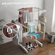 image 3 of HOMCOM 3-Tier Clothes Airer, Stainless Steel Foldable Clothes Drying Rack with Wheels and Wings, Indoor and Outdoor, Easy Assembly, 142 x 55 x 152cm, White