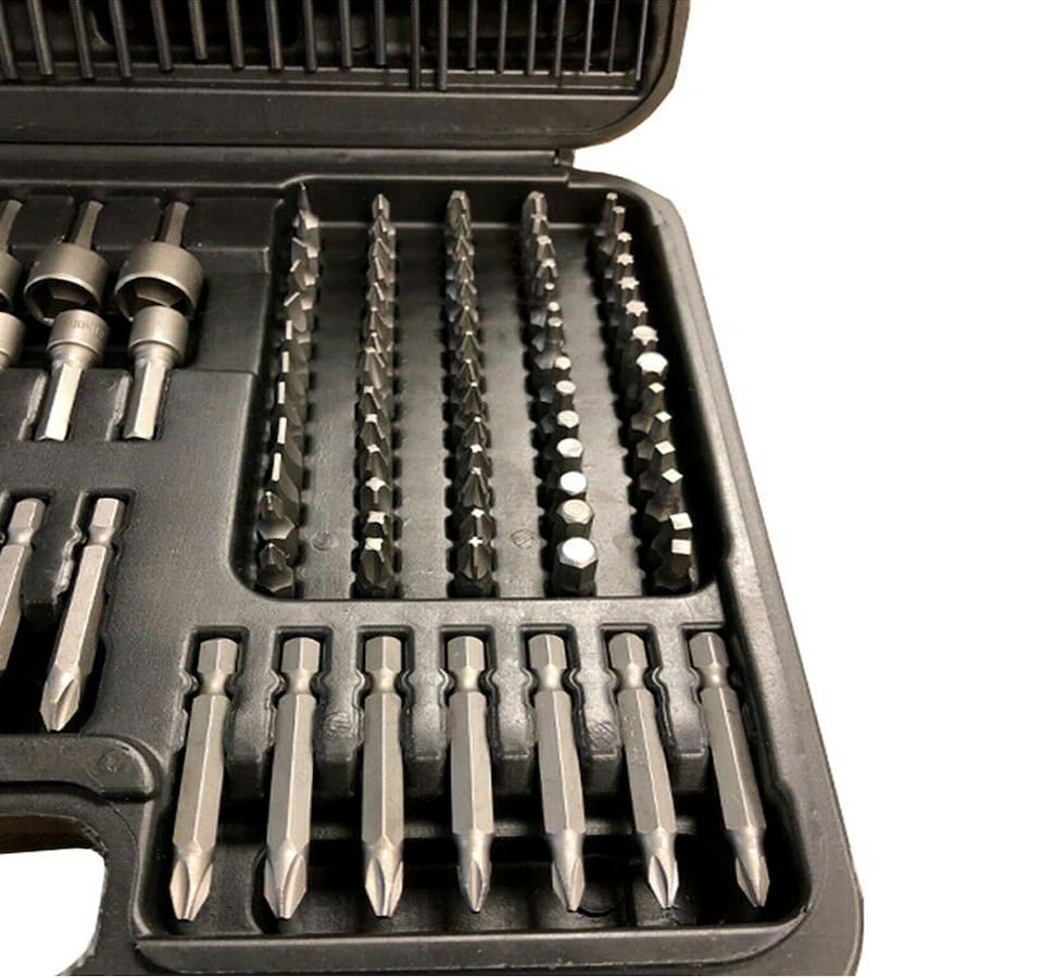 image 1 of Lumberjack 150 Piece Drill Bit Set HSS Masonry Wood Screwdriver Bits