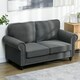 image 2 of HOMCOM 2 Seater Sofa for Living Room, with Nailhead Trim, Charcoal Grey