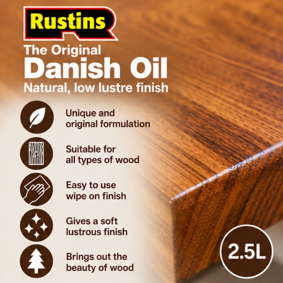 image 1 of Rustins The Original Danish Oil 2.5L