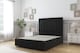 image 1 of Sloomy Kingsley Black Plush Divan Bed Base No Drawers With 54 Inch Floor Standing Headboard & 12 Inch Matching Footboard | Black | Black | Double | 1