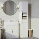 image 4 of 2 Door 1 Drawer Bathroom Cabinet White | Grey / Grey