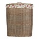 image 3 of Antique Wash Garden Rose Cotton Lined Oval Willow Laundry Basket
