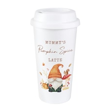 Personalised Autumn Gonk Travel Cup | White | 1