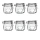 image 1 of Nicola Spring 6x Glass Storage Jars - 500ml Airtight Clip Lid Kitchen Vintage Round Preserving Container Heart Shaped Design