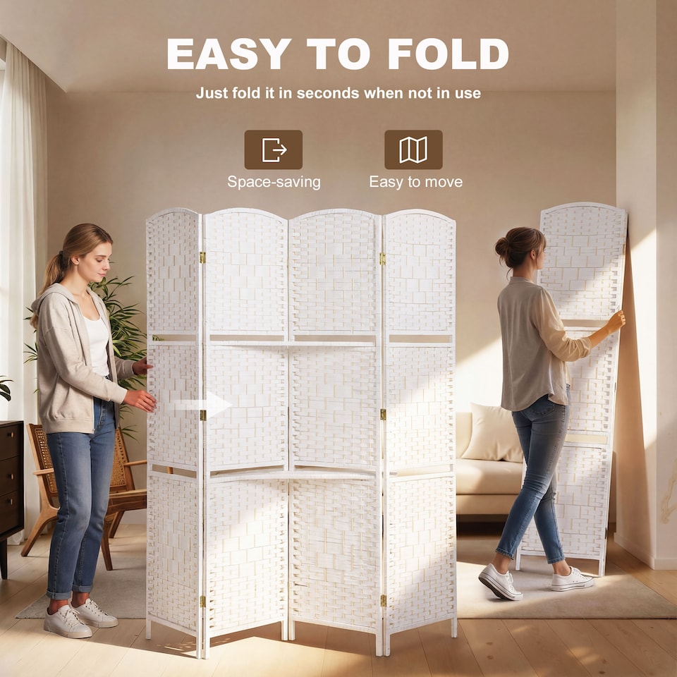 image 1 of HOMCOM Freestanding Privacy Screen, 160 x 170cm