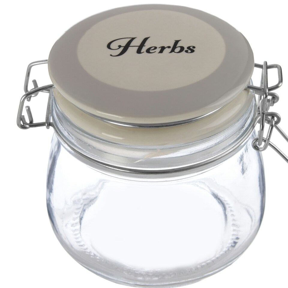 image 1 of Interiors By Premier Stylish Herbs Storage Jar, Durable Glass Jar With Lid For Kitchen Counter, Versatile Airtight Storage Jar