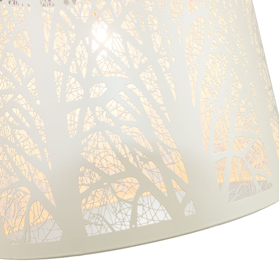 image 1 of Unique and Beautiful Soft Cream Metal Forest Design Ceiling Pendant Shade | Cream | Cream | 1
