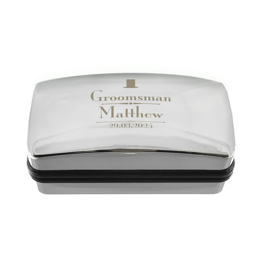 image 1 of Personalised Groomsman Cufflink Box