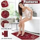image 2 of VELVETIO Glitter Bath Mat Set Non Slip Water Absorbent Toilet Rugs Red