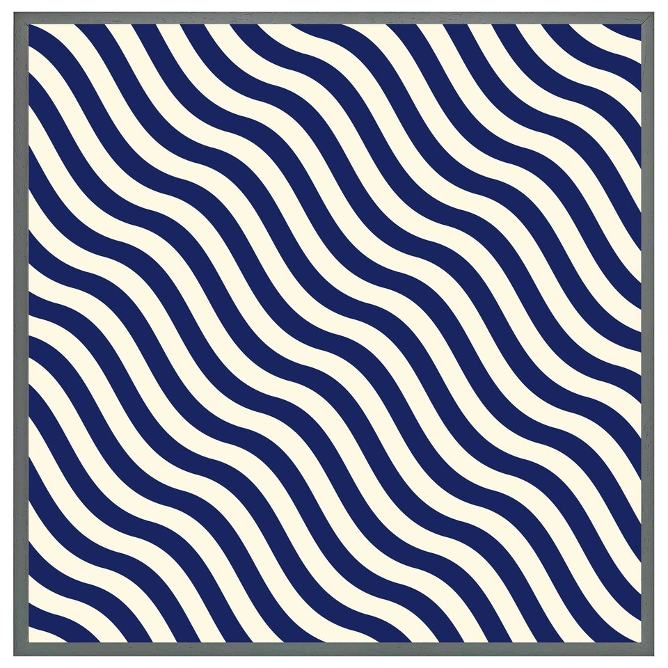 image 1 of Wavey lines (Picture Frame) White | L