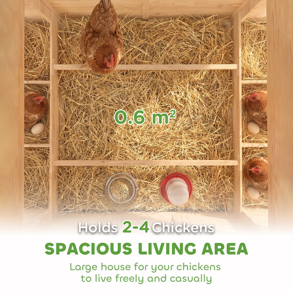 image 1 of PawHut Chicken Coop with Nesting Box, Openable Top, Pull-Out Tray, Yellow