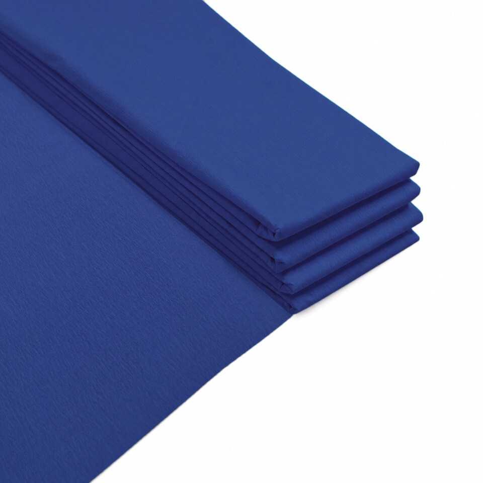 image 1 of Pack of 5 Dark Blue Crepe Paper Sheets 50cm x 2m 17GSM 35% Stretch Craft Paper