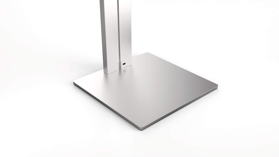 image 1 of Durable Aluminium Tablet Holder iPad Floor Exhibition Stand | Rotates & Locks | Silver