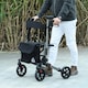 image 2 of HOMCOM 4 Wheel Rollator Walker,  Adjustable Mobility Walker with Bag, Silver