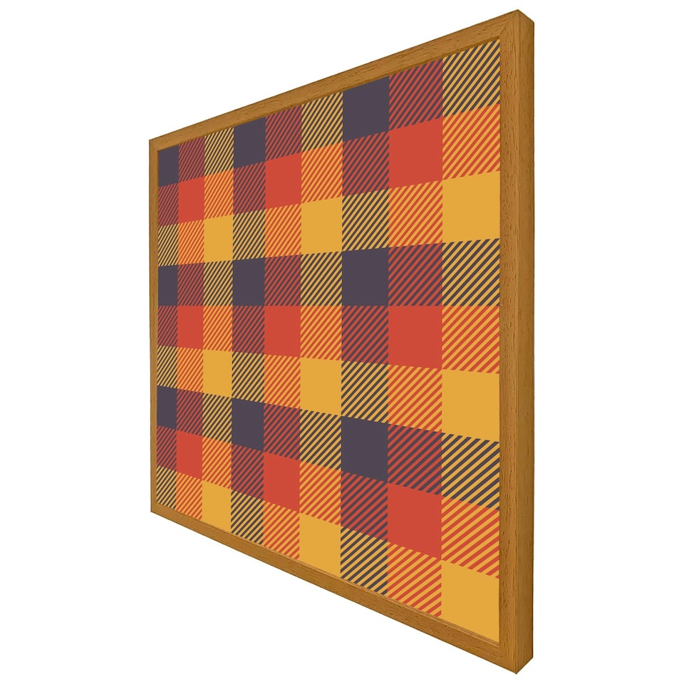 image 1 of Orange check pattern (Picture Frame) Brown | S