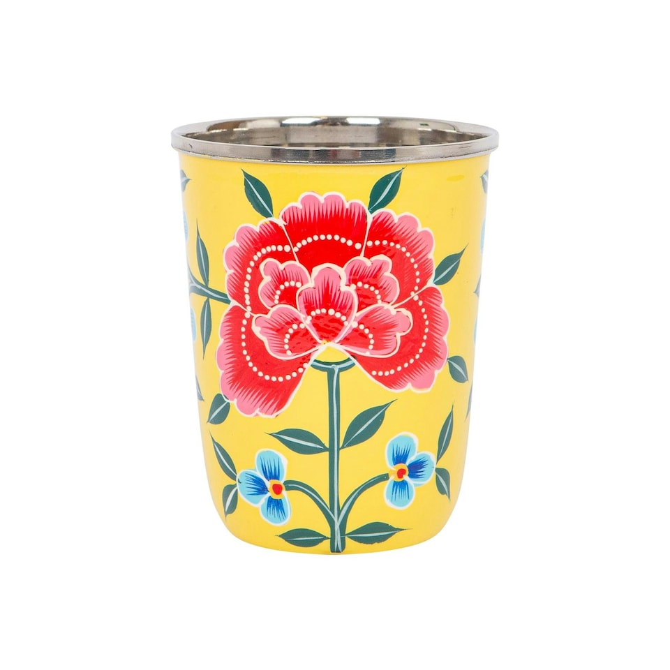 image 1 of BillyCan Hand-Painted Picnic Cup - 300ml - Buttercup Peony