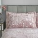 image 4 of Catherine Lansfield Crushed Velvet Pillowsham Pair Blush Pink