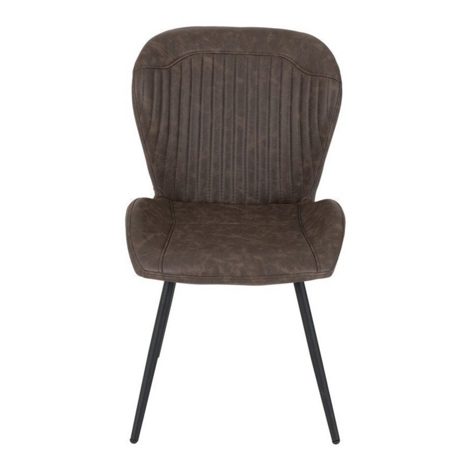 image 1 of Quebec Dining Chair (Pack of 4) - L62 x W51 x H90.5 cm - Brown Faux Leather Brown