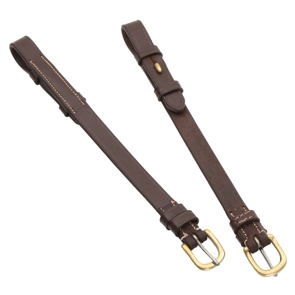 Salisbury Leather Horse Bridle Cheeks - Australian Nut - Cob