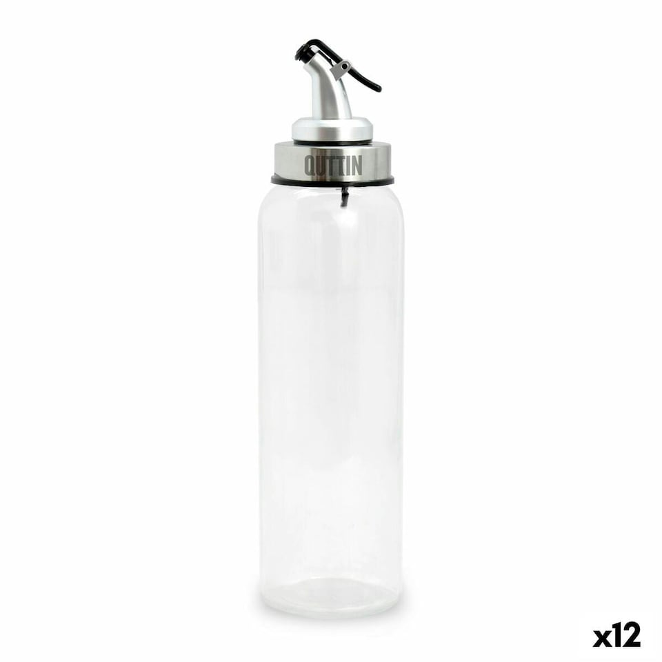 image 1 of Cruet Quttin Transparent Silver Glass 0,5 L 6 x 6 x 26 cm (12 Units)