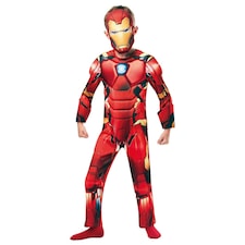 Iron Man Childrens/Kids Deluxe Costume - Red/Yellow/Black - S S