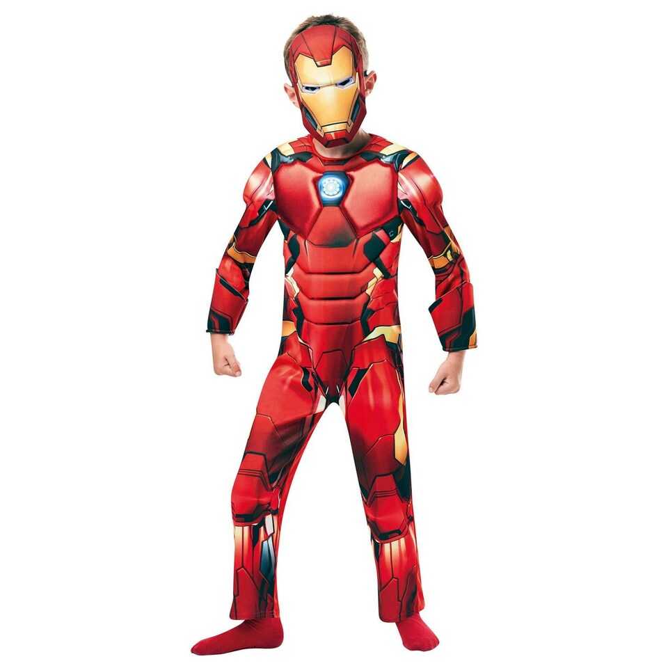 image 1 of Iron Man Childrens/Kids Deluxe Costume - Red/Yellow/Black - S S