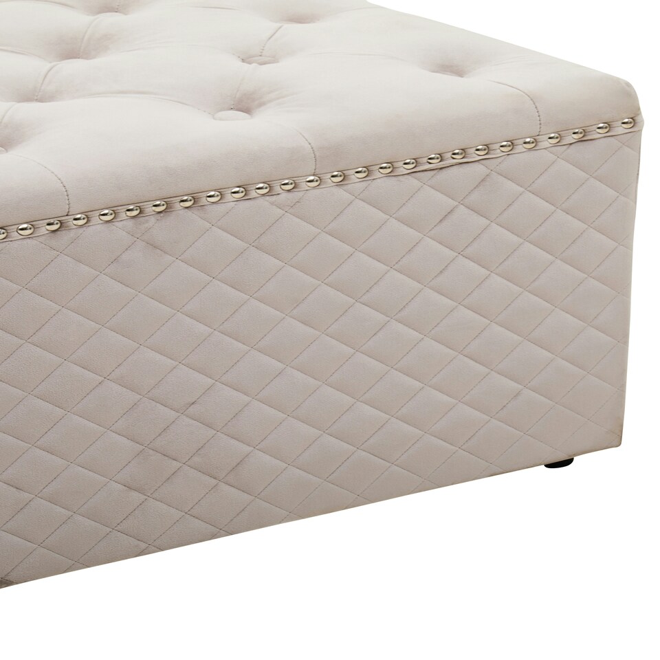 image 1 of Interiors by Premier Square Mink Velvet Ottoman Brown