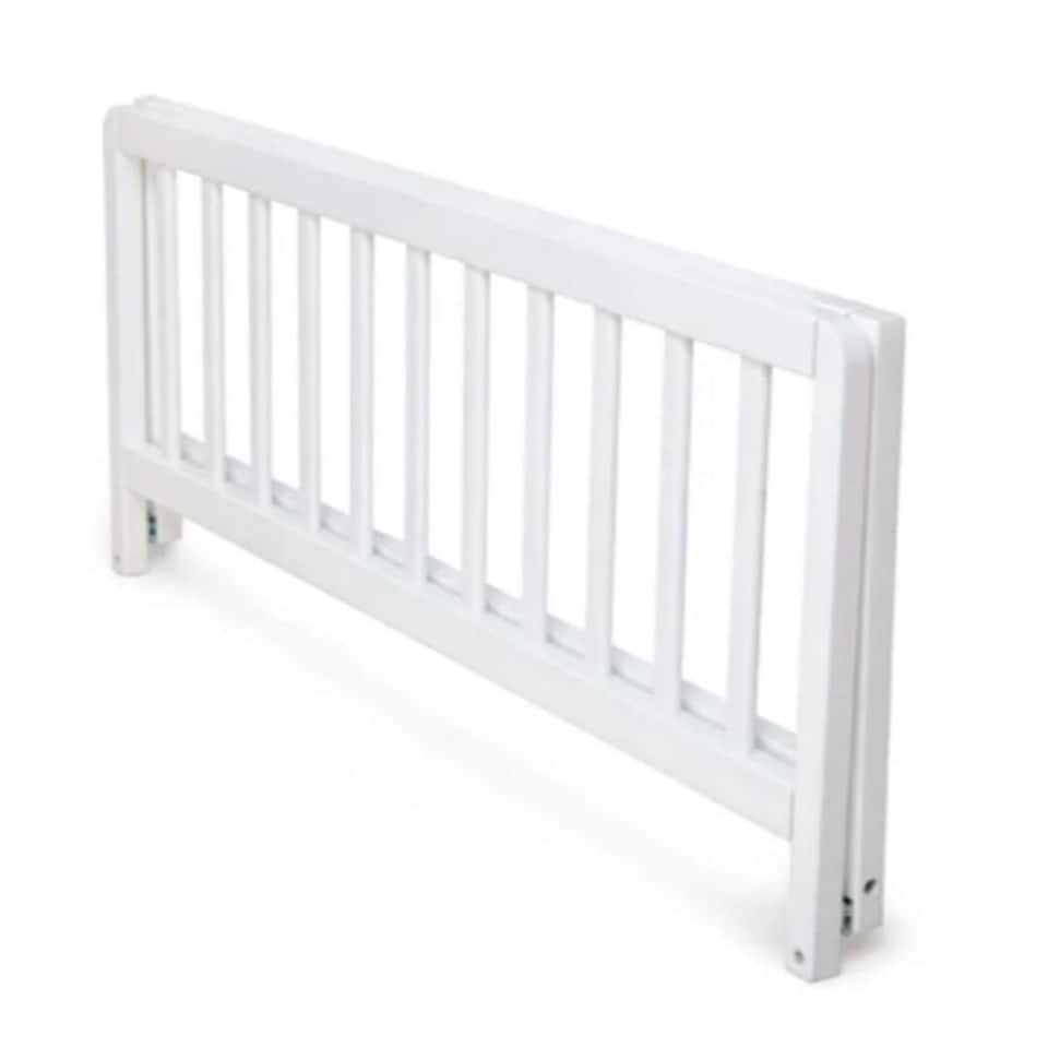 image 1 of Safetots Narrow Wooden Bed Guard, White, 38cm High x 90cm Wide, Toddler Bedrail for Safety, Secure Child Bed Rail