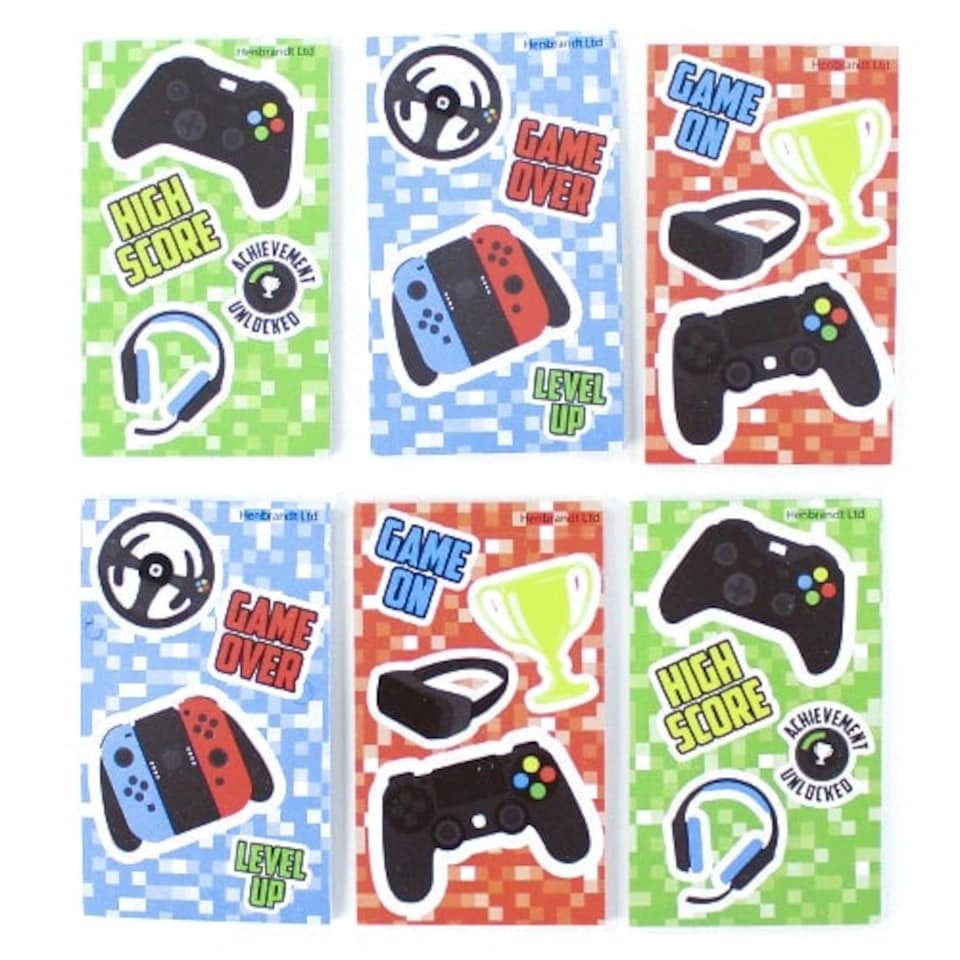 Assorted Gamer Mini Notebooks - Pack of 6