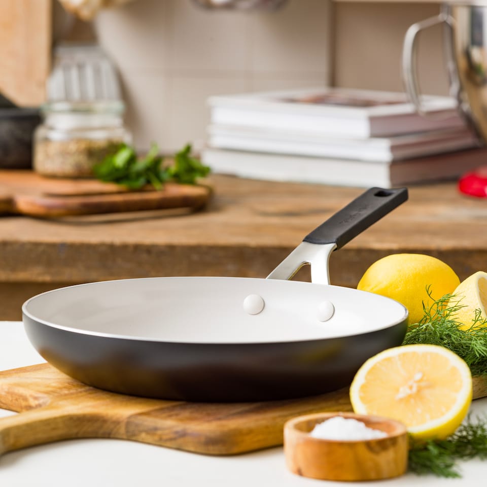 image 1 of KitchenAid Coloured Aluminium Frying Pan, 24cm, Matt Black