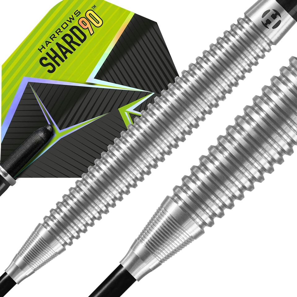 image 1 of Harrows Shard Tungsten Darts - 22gm - Silver/Black/Lime - Nodor - DATSH23