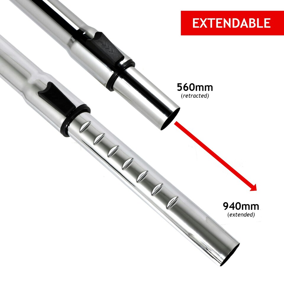 image 1 of SPARES2GO Universal Vacuum Cleaner Mini Tool Rod Kit Telescopic Tube Pipe Set 32mm