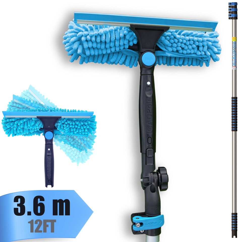 image 1 of IGAD Pole 3.6m (12ft) Window Squeegee Cleaning Kit, Extension Pole and 10"(25cm) Window Squeegee