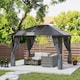 image 7 of Outsunny 3.6x3(m) Hardtop Gazebo Garden Pavilion w/ Polycarbonate Roof, Grey | Grey | Dark Grey | 1