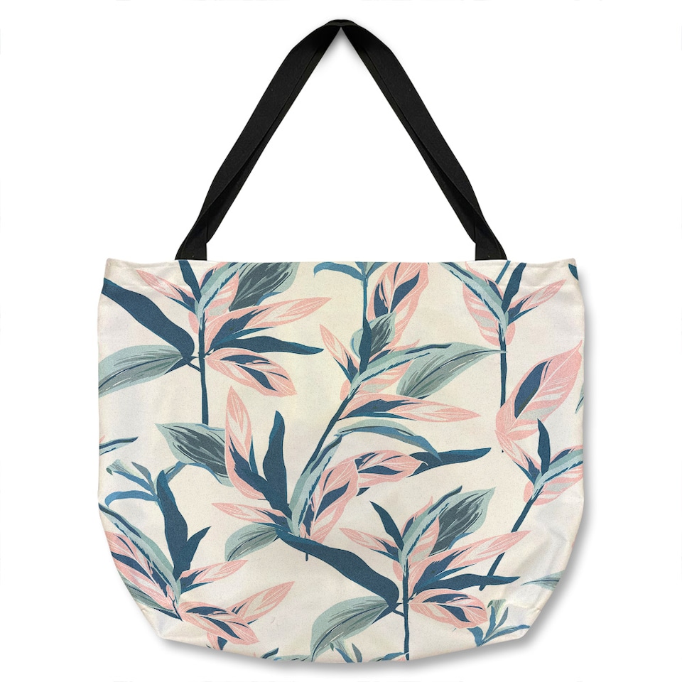 Winter Pink & Blue Flowers Tote bat | Multi