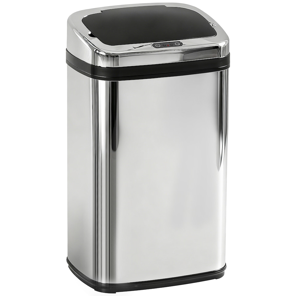 image 1 of HOMCOM 30L Automatic Kitchen Bin with Lid, Stainless Steel Sensor Bin with Infrared Motion Sensor for Home Office, Bathroom, Living Room, Silver | Silver | 1
