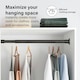 image 2 of Extendable Wardrobe Clothes Rail Rod Pole Black Stainless Steel Adjustable Store - Medium (80-105cm) Black