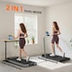 image 4 of SPORTNOW Folding Treadmill Under Desk Walking Pad with Incline, Silver Tone