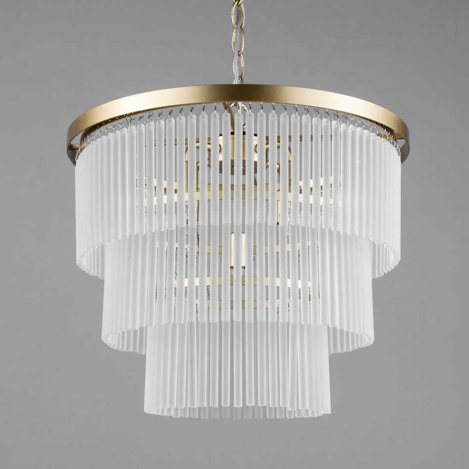 image 1 of BHS Aubrey Frosted Glass Ceiling Pendant, Brass | Gold | Brass | 1